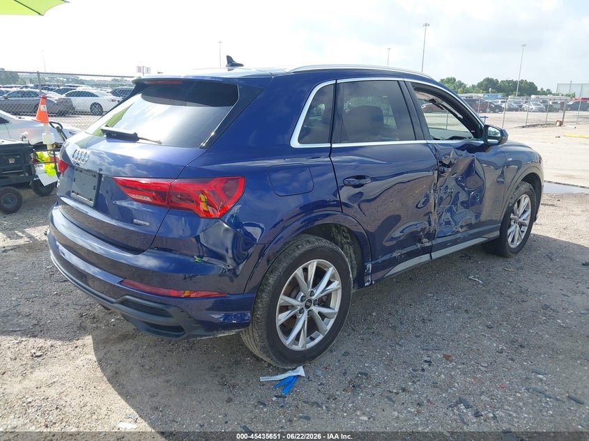 Vin: wa1decf33n1143638, lot: 45933750, audi q3 premium 45 tfsi s line quattro tiptronic 20224