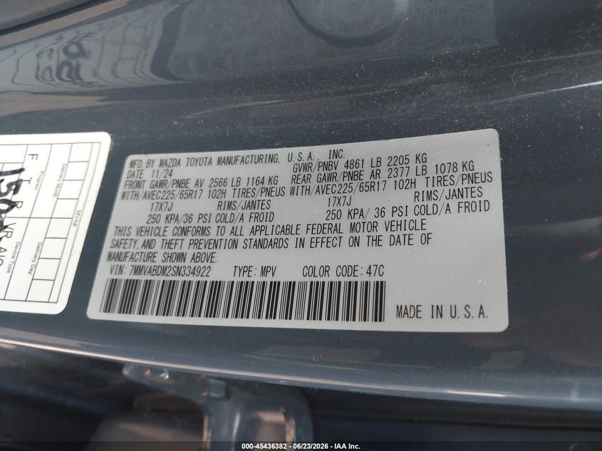2025 Mazda Cx-50 2.5 S Premium Package VIN: 7MMVABDM2SN334922 Lot: 45436382