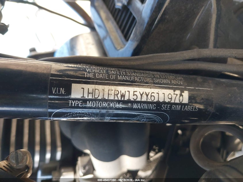 2000 Harley-Davidson Flhrci VIN: 1HD1FRW15YY611970 Lot: 45437350