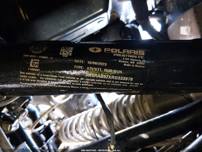 2024 Polaris Rzr Pro Xp Premium VIN: 3NSRAB92XRG333978 Lot: 45437453