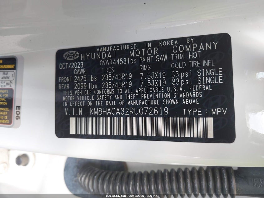 HYUNDAI KONA 2024 VIN KM8HACA32RU072619