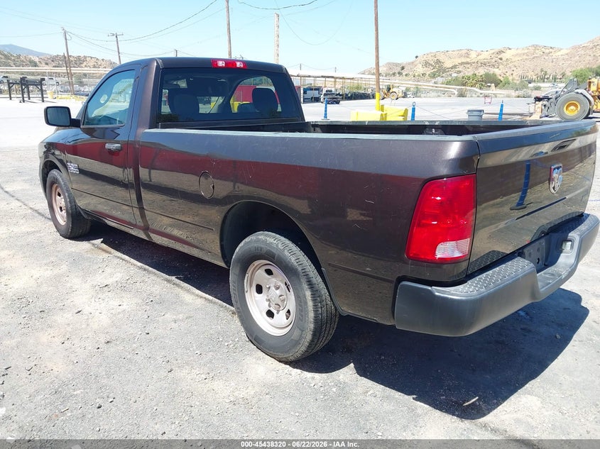 Vin: 3c6jr6dgxhg764750, lot: 45936420, ram 1500 tradesman  4x2 8' box 20173