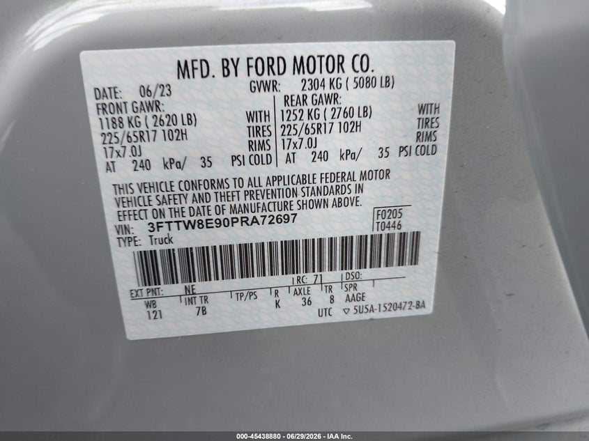 2023 FORD MAVERICK TRUCK 2.0L I-4 DI, DOHC, VVT, TURBO, 250HP