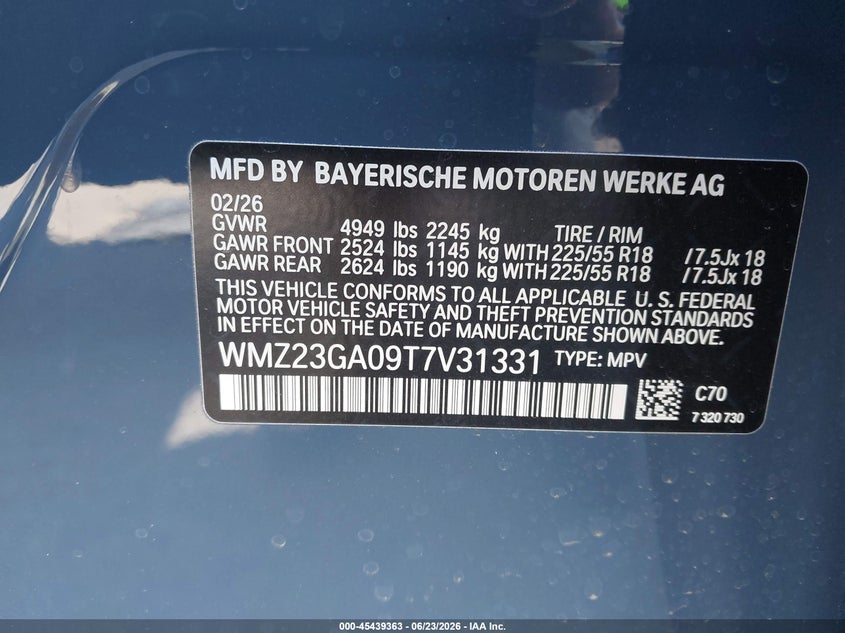 2026 MINI COUNTRYMAN SPORT UTILITY VEHICLE 2.0L I-4 DI, DOHC, VVT, TURBO, 241HP