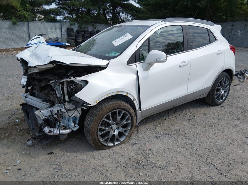 Vin: kl4cj2sm7gb636185, lot: 45938042, buick encore sport touring 20162