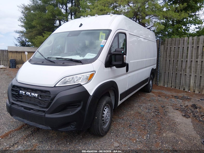 Vin: 3c6lrvdg9se553951, lot: 45938273, ram promaster 2500 tradesman high roof 159 wb w/pass seat 20252