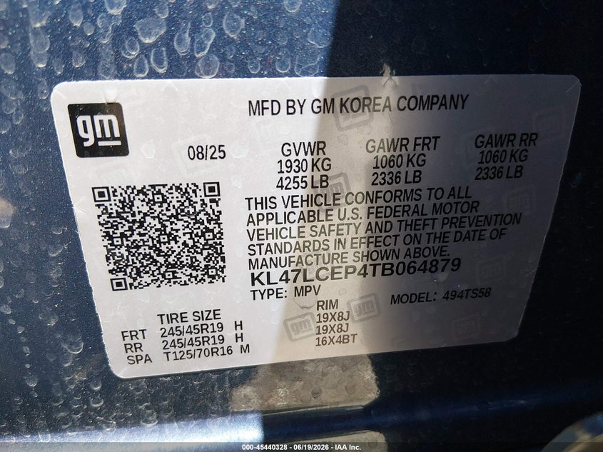 2026 Buick Envista Avenir Fwd VIN: KL47LCEP4TB064879 Lot: 45440328