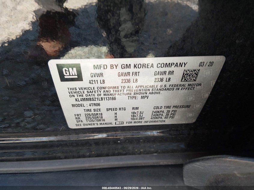2020 Buick Encore Gx Fwd Preferred VIN: KL4MMBS21LB113166 Lot: 45440543