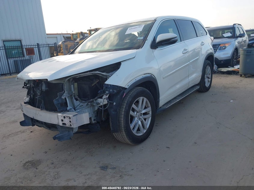 Vin: 5tdzarfh7es008297, lot: 45938901, toyota highlander le 20142