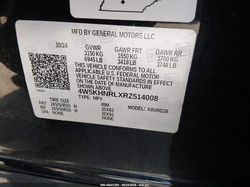 2024 Acura Zdx A-Spec VIN: 4W5KHNRLXRZ514008 Lot: 45441393
