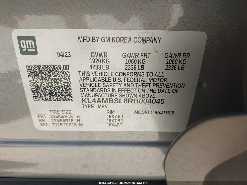 BUICK ENCORE GX 2024 VIN KL4AMBSL8RB004045