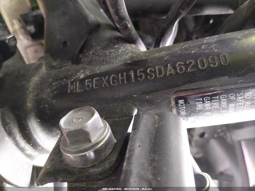 2025 Kawasaki Ex500 H VIN: ML5EXGH15SDA62090 Lot: 45441942