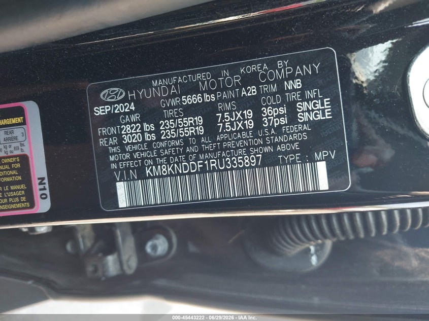 2024 Hyundai Ioniq 5 Sel VIN: KM8KNDDF1RU335897 Lot: 45443222