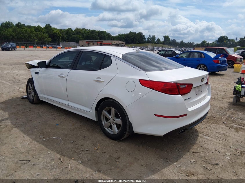 Vin: knagm4a76f5559681, lot: 45941960, kia optima lx 20153