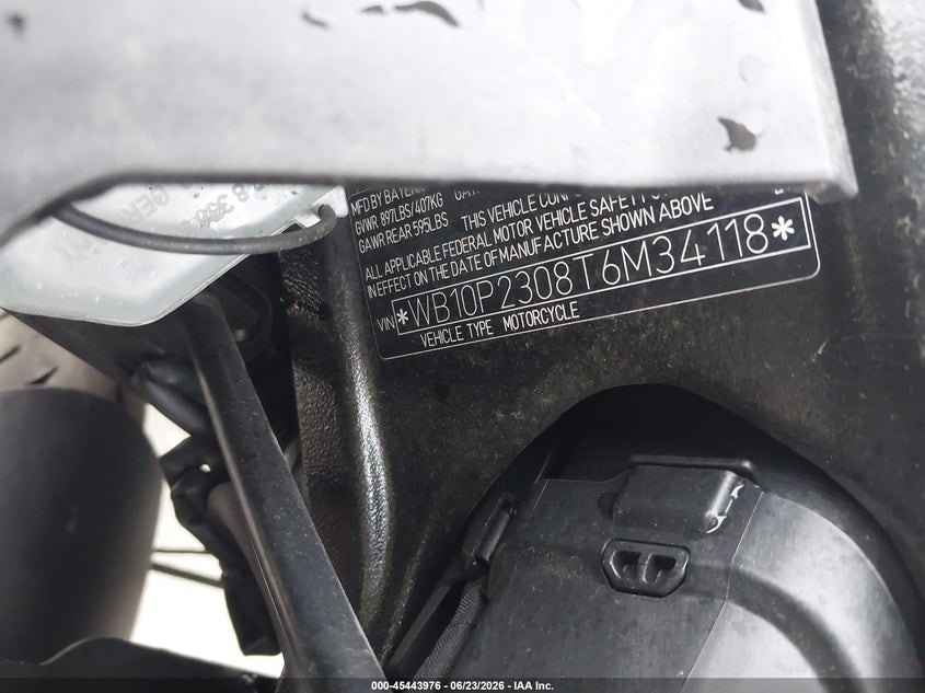 2026 BMW S 1000 Rr VIN: WB10P2308T6M34118 Lot: 45443976
