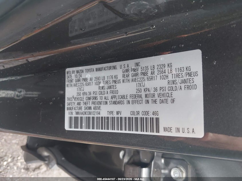 2025 Mazda Cx-50 Hybrid Premium Package VIN: 7MMVAADW3SN102194 Lot: 45444187
