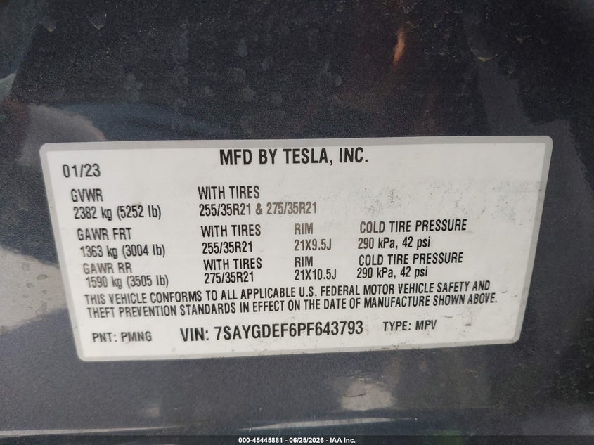 2023 TESLA MODEL Y SPORT UTILITY VEHICLE ELECTRIC