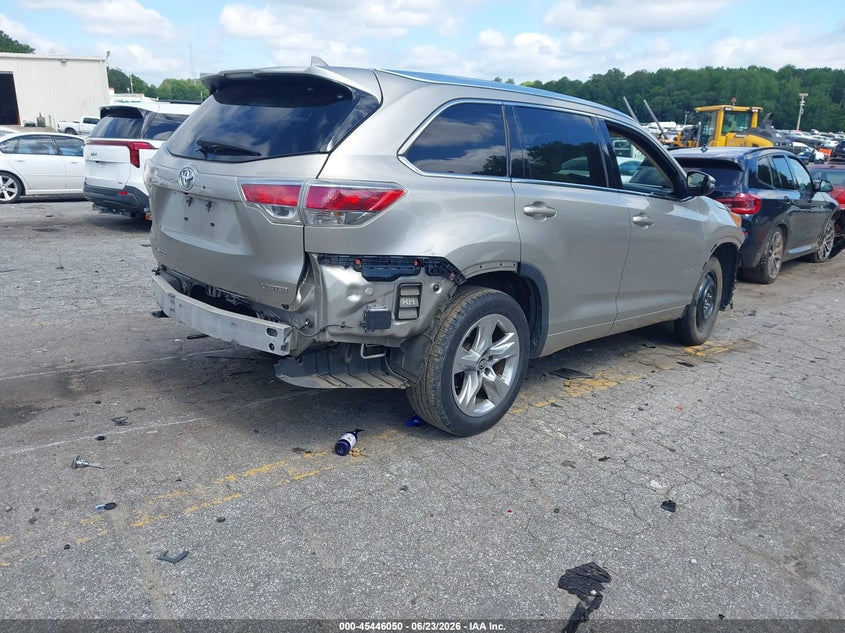 Vin: 5tdykrfh1gs182278, lot: 45944159, toyota highlander limited platinum v6 20164