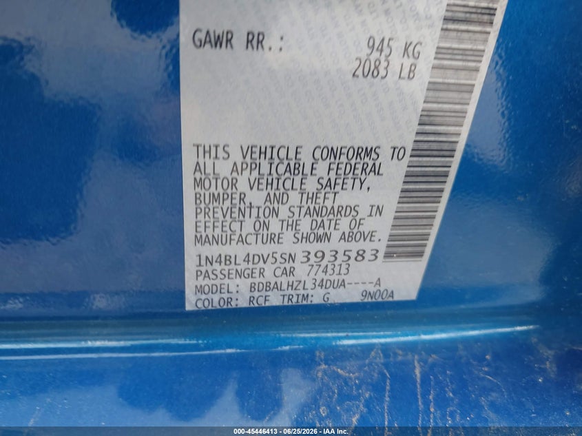2025 NISSAN ALTIMA SEDAN 2.5L I-4 DI, DOHC, VVT, 188HP