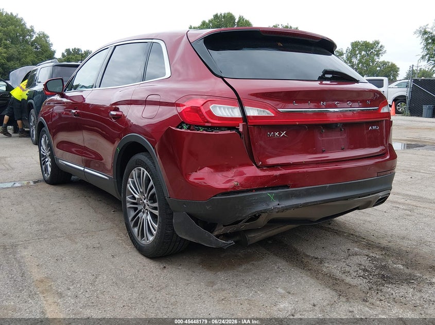 Vin: 2lmtj8lr1gbl58462, lot: 45946288, lincoln mkx reserve 20163