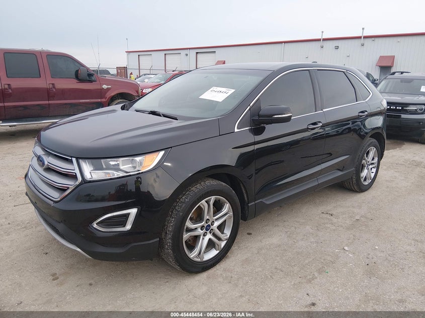Vin: 2fmtk3k82fbb28710, lot: 45946564, ford edge titanium 20152