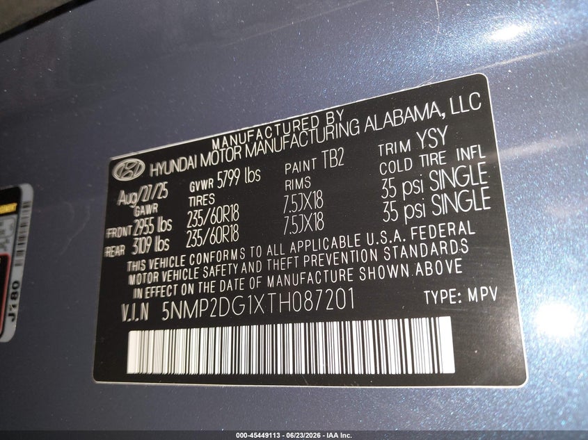2026 HYUNDAI SANTA FE SPORT UTILITY VEHICLE 1.6L I-4 DI, DOHC, VVT, TURBO, 178HP