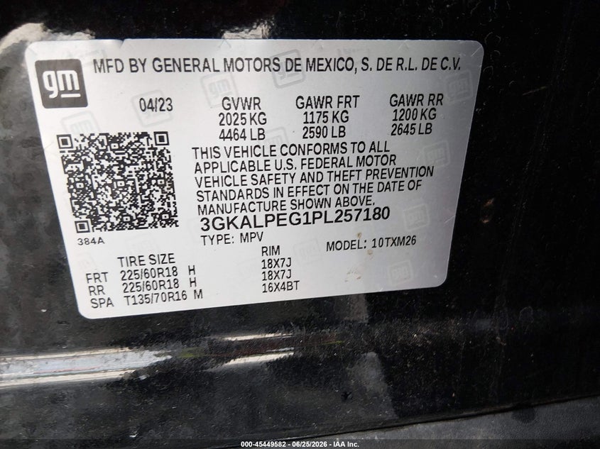 2023 GMC TERRAIN SPORT UTILITY VEHICLE 1.5L I-4 DI, DOHC, VVT, TURBO, 175HP
