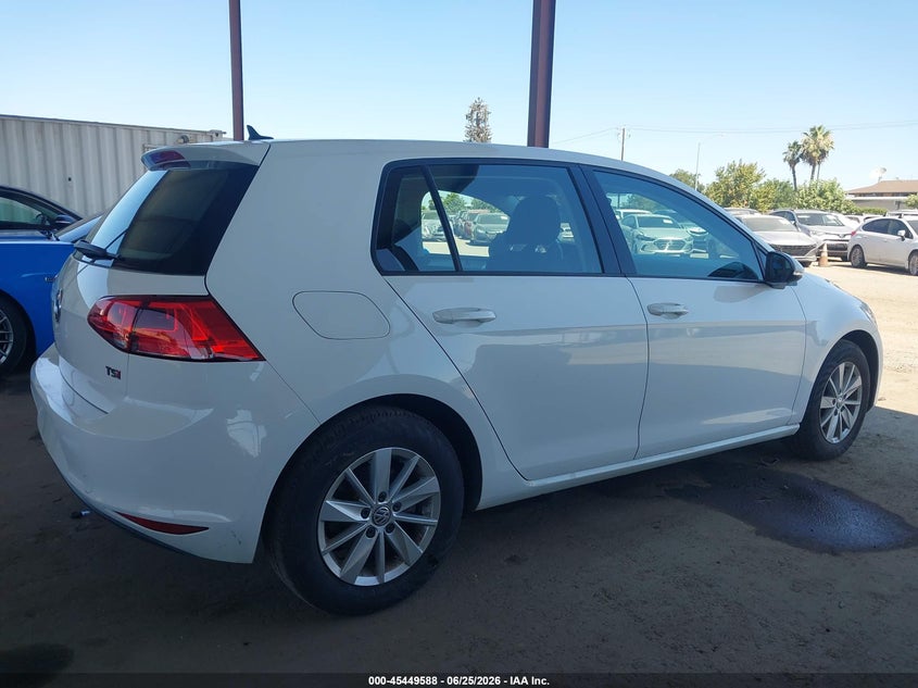 2016 Volkswagen Golf Tsi S 4-Door VIN: 3VW217AUXGM013875 Lot: 45449588