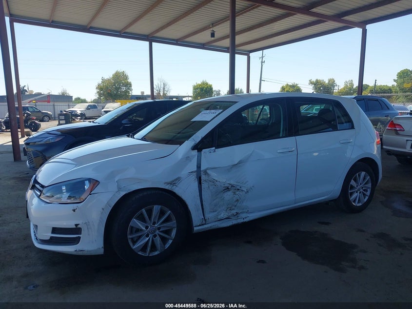 2016 Volkswagen Golf Tsi S 4-Door VIN: 3VW217AUXGM013875 Lot: 45449588