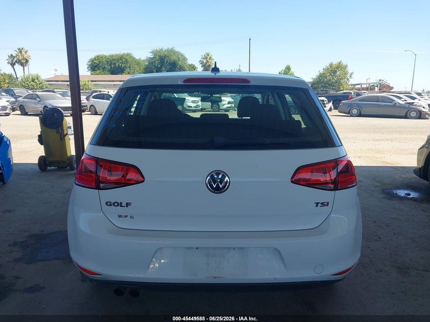 2016 Volkswagen Golf Tsi S 4-Door VIN: 3VW217AUXGM013875 Lot: 45449588