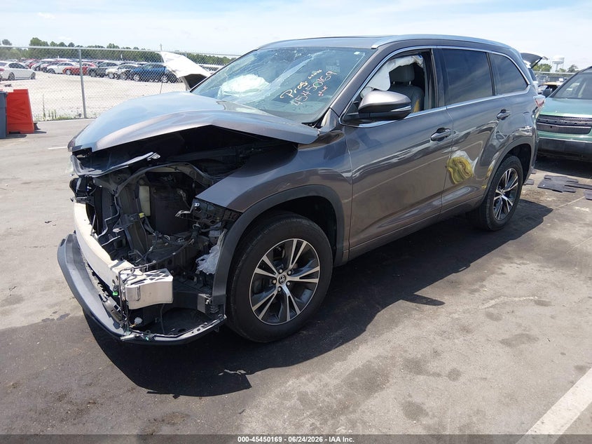 Vin: 5tdkkrfh3gs140085, lot: 45948282, toyota highlander xle v6 20162
