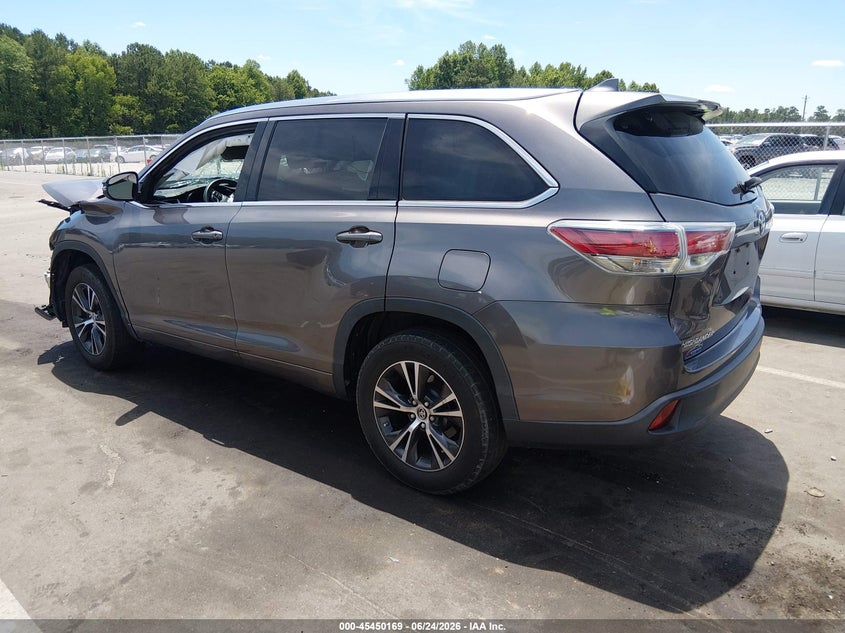 Vin: 5tdkkrfh3gs140085, lot: 45948282, toyota highlander xle v6 20163