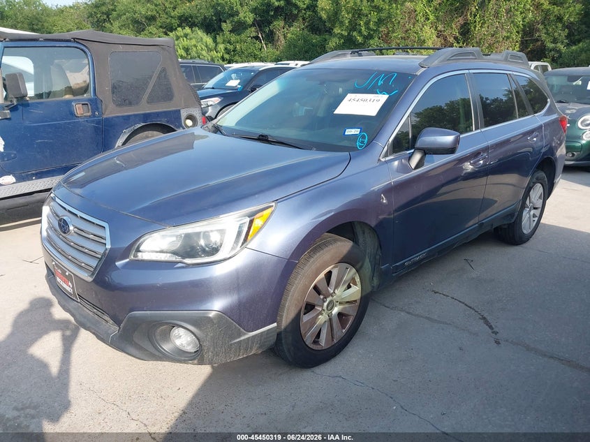 Vin: 4s4bsaec3f3224619, lot: 45948432, subaru outback 2.5i premium 20152