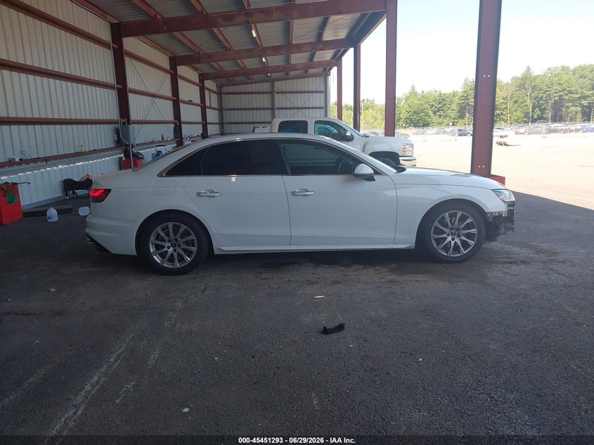 2021 AUDI A4 SEDAN 2.0L I-4 DI, DOHC, VVT, TURBO, 201HP