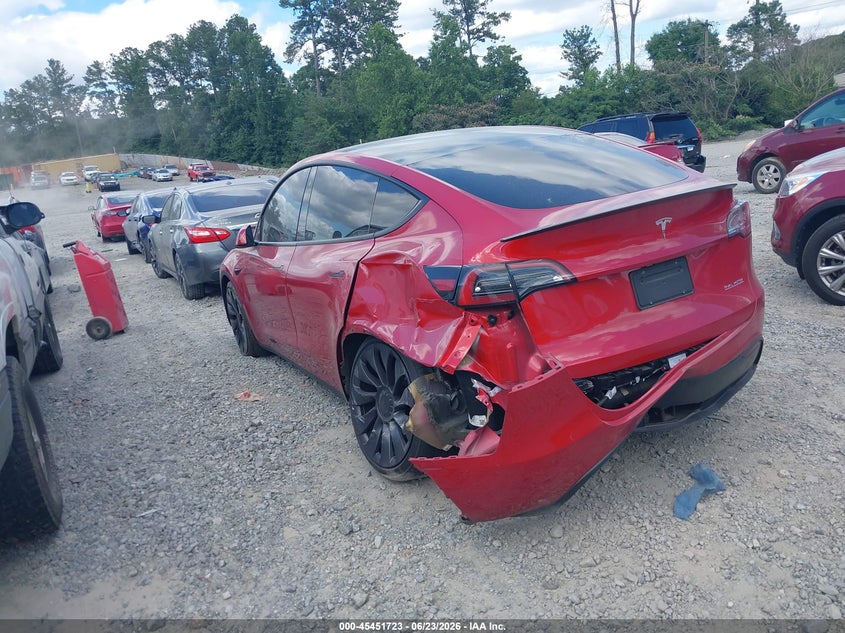 Vin: 5yjygdef8mf264724, lot: 45949836, tesla model y performance dual motor all-wheel drive 20213