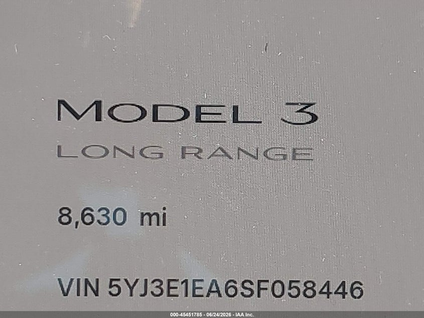2025 TESLA MODEL 3 SEDAN ELECTRIC