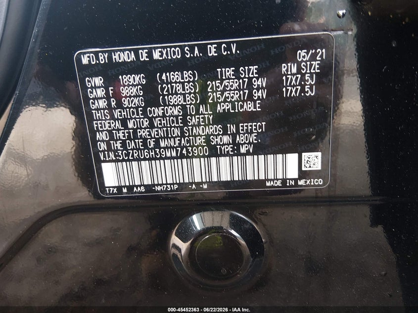 2021 HONDA HR-V AWD LX · Фото 9