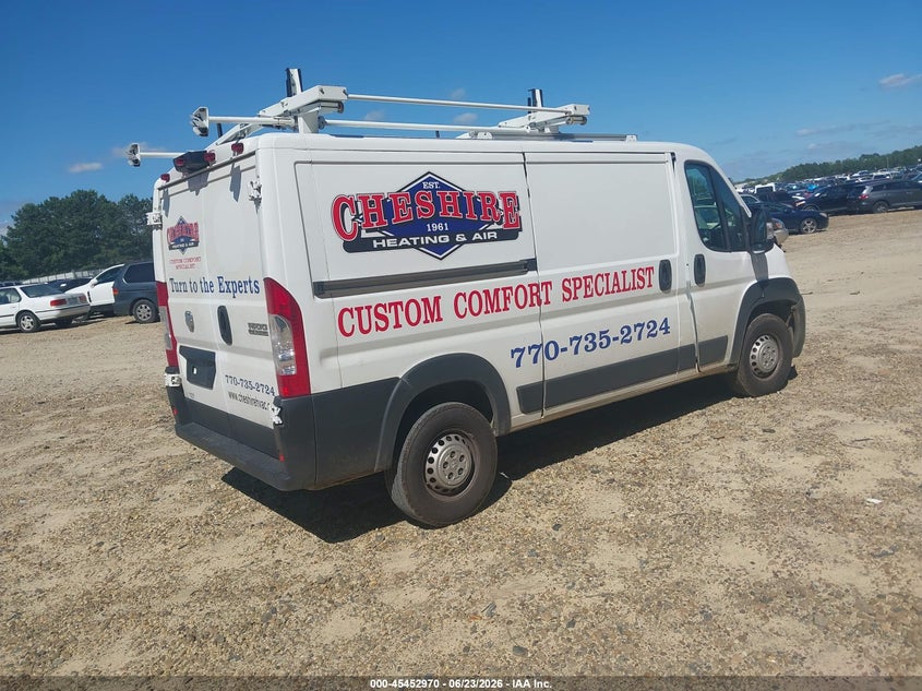 Vin: 3c6lrvag8re145360, lot: 45951083, ram promaster 1500 low roof 136 wb w/pass seat 20244