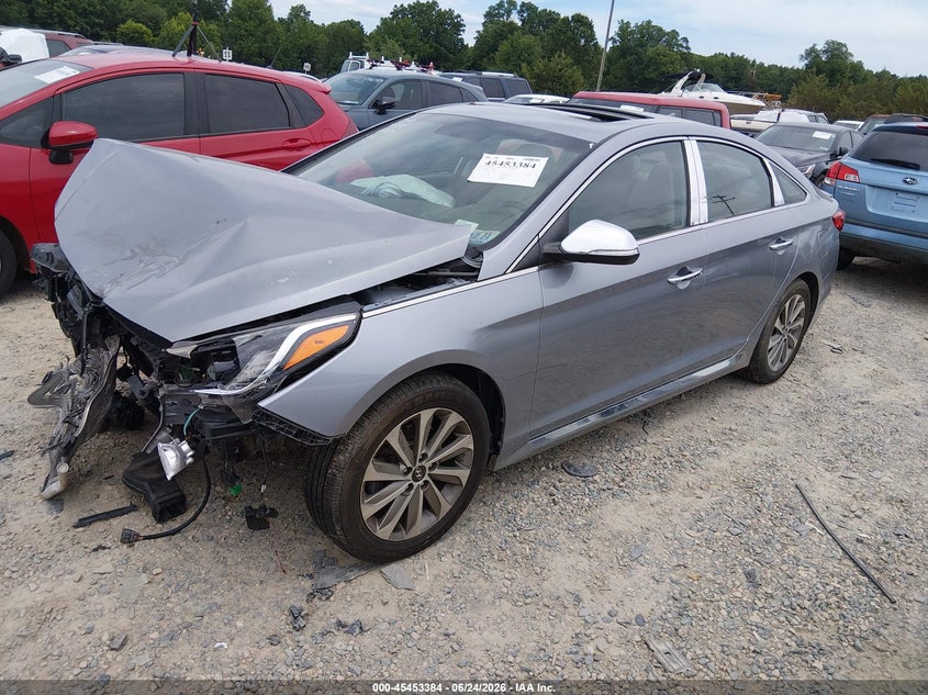 2017 Hyundai Sonata, Удар спереду, IAAI, VIN 5NPE34AF1HH539183 — фото 2