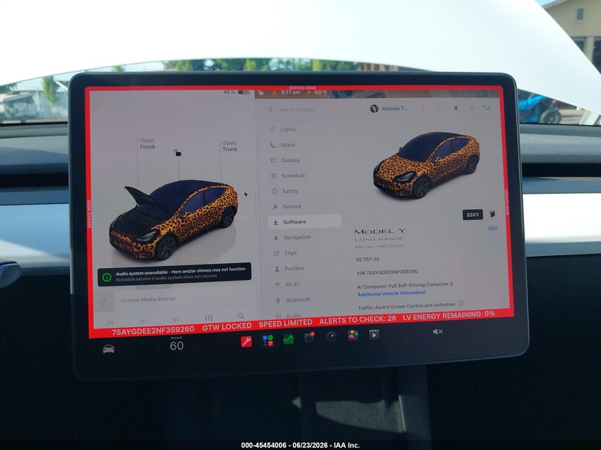 2022 Tesla Model Y Long Range Dual Motor All-Wheel Drive VIN: 7SAYGDEE2NF359260 Lot: 45454006