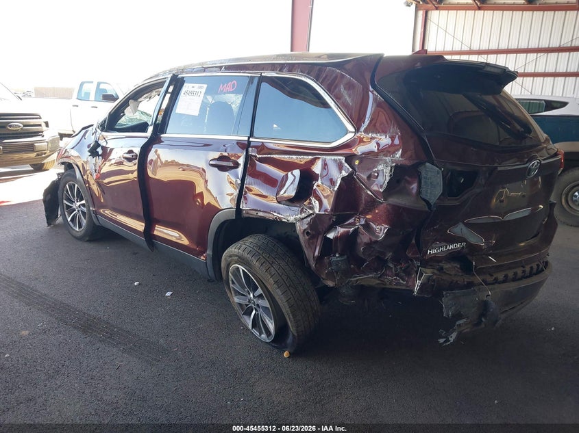 Vin: 5tdkzrfh8ks321283, lot: 45953425, toyota highlander xle 20193