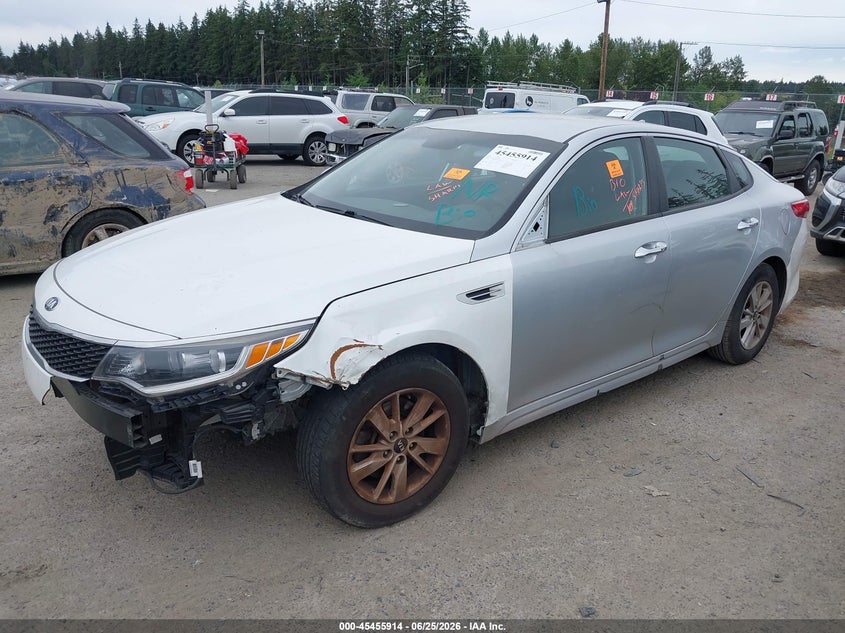 Vin: 5xxgt4l30gg076765, lot: 45954027, kia optima lx 20162