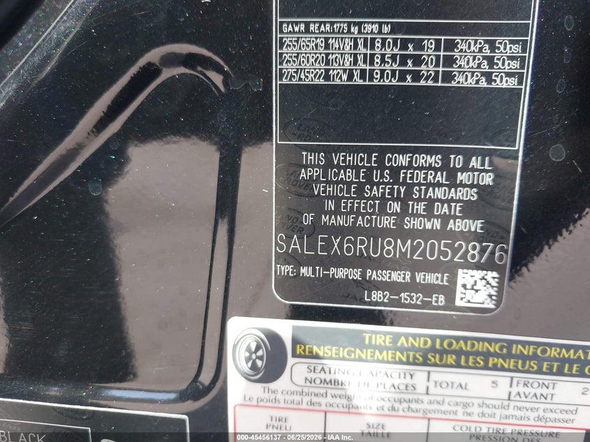2021 Land Rover Defender 90 X VIN: SALEX6RU8M2052876 Lot: 45456137