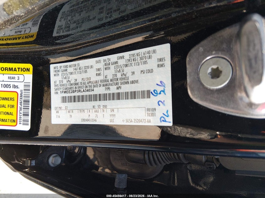 VIN 1FMEE2BP3RLA34034 2024 FORD BRONCO WILDTRAK