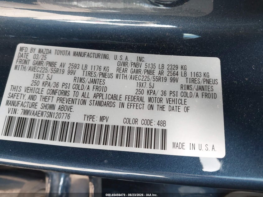 2025 Mazda Cx-50 Hybrid Premium Plus Package VIN: 7MMVAAEW7SN120776 Lot: 45456478