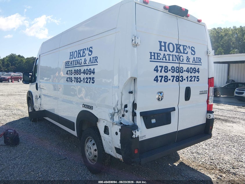 Vin: 3c6lrvdg2pe588872, lot: 45957207, ram promaster 2500 high roof 159 wb 20233