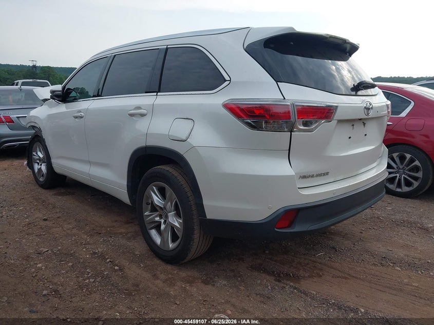 Vin: 5tdykrfh8gs145289, lot: 45957220, toyota highlander limited v6 20163