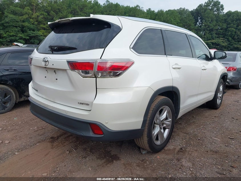 Vin: 5tdykrfh8gs145289, lot: 45957220, toyota highlander limited v6 20164
