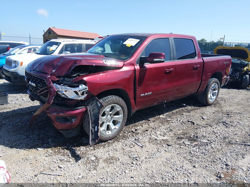 Vin: 1c6srfft8nn223472, lot: 45957826, ram 1500 big horn  4x4 5'7 box 20222