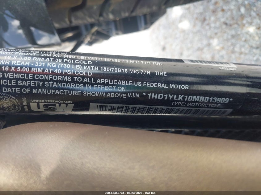2021 Harley-Davidson Fxfbs VIN: 1HD1YLK10MB013909 Lot: 45459734